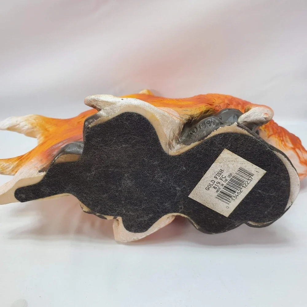 1994 Goldfish Koi‎ Fish Resin Signed #819 Bright Statue Retro Chalkware Tank USA
